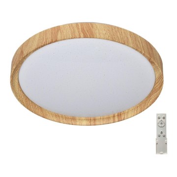 Prezent 71330 - LED regulowane oświetlenie sufitowe WOODEN LED/33W/230V 3000-6500K + pilot zdalnego sterowania