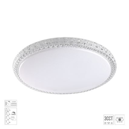 Prezent 71339 - ściemnialna lampa sufitowa LED AMBIA LED/30W/230V 3000/4000/6500K śr. 39,5 cm przezroczysta