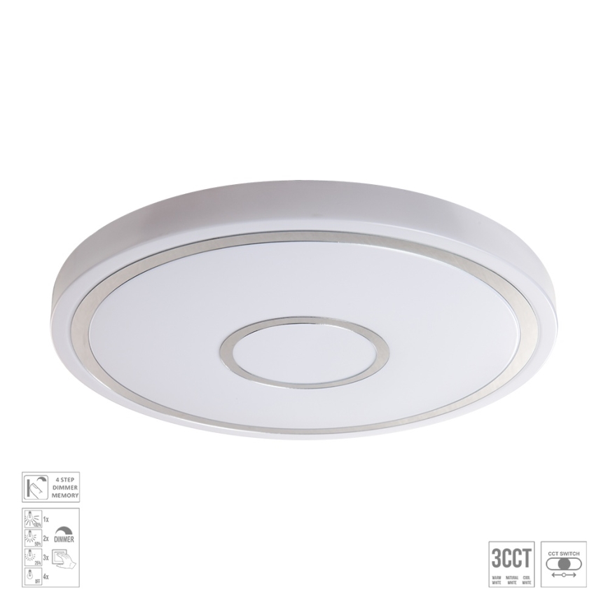 Prezent 71341 - LED Ściemnialna oprawa sufitowa MOZAN LED/30W/230V 3000/4000/6500K śr. 38 cm biała