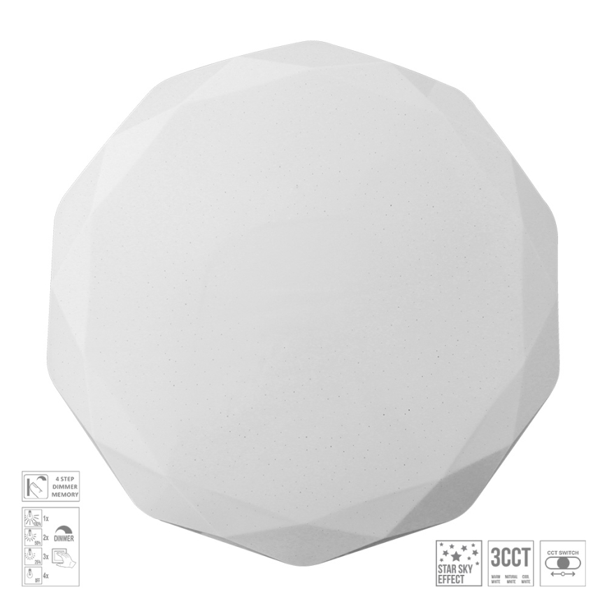 Prezent 71343 - ściemnialna lampa sufitowa IRIDIO LED/40W/230V 3000/4000/6500K, śr. 49,5 cm, biała