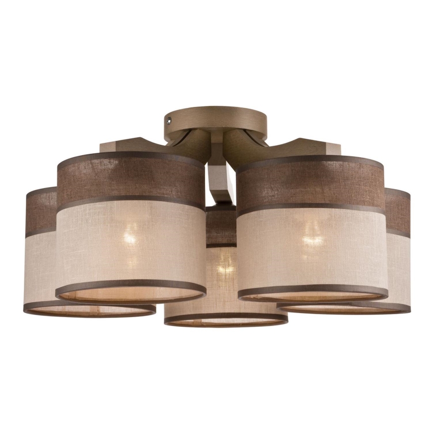 Přisazený lustr ANDREA 5xE27/60W/230V buk