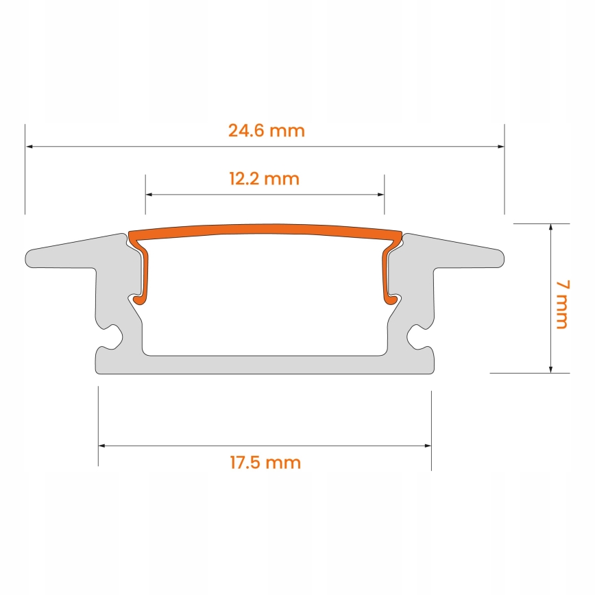 Profil wpuszczany do taśm LED 1 m czarny/biały
