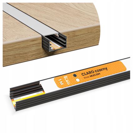 Profil wpuszczany do taśm LED 1 m czarny/biały