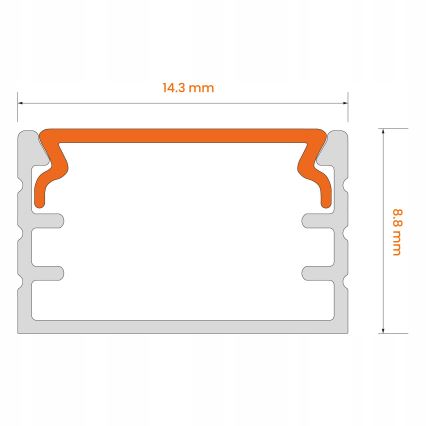 Profil wpuszczany do taśm LED 1 m czarny/biały