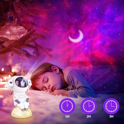 Projektor LED RGB 3 w 1 LED/5W/5V 3000/4000/6000K astronauta + pilot zdalnego sterowania