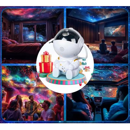 Projektor LED RGB 5W/5V astronauta + pilot zdalnego sterowania