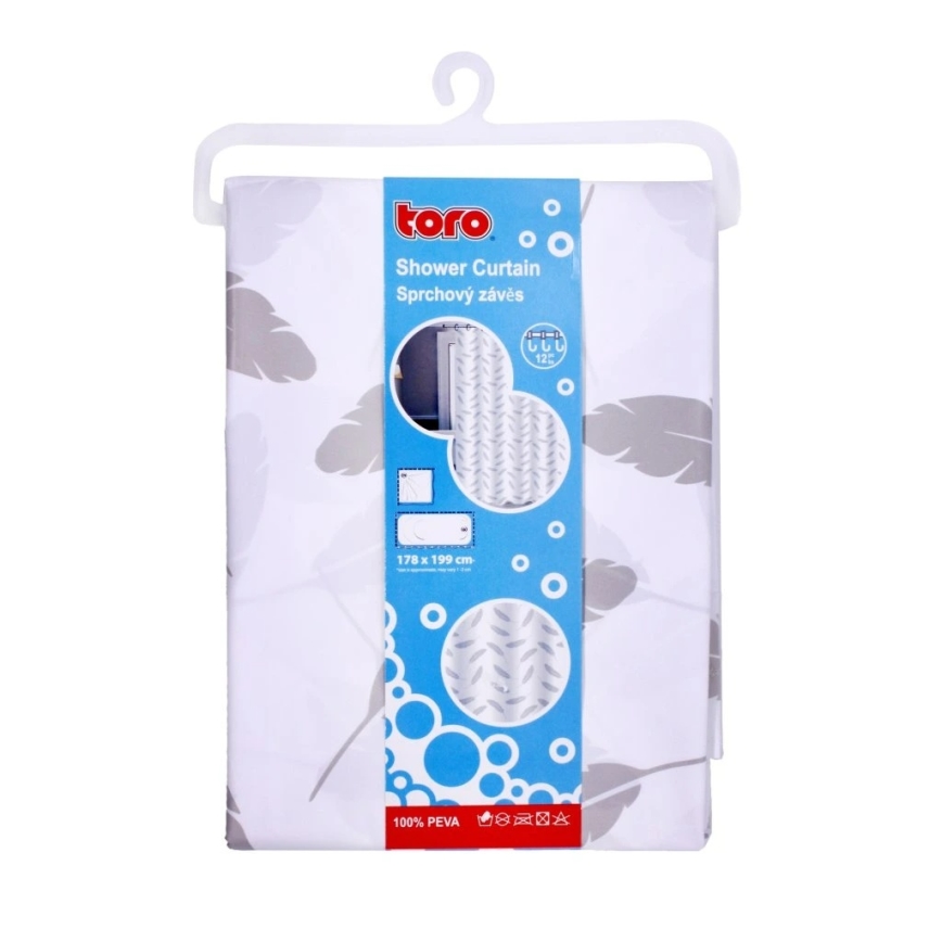 Prysznicowy zasłona TORO PREMIUM 178x199 cm liście