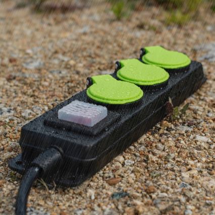 Przedłużacz 20 m z wyłącznikiem, 3 gniazda, IP44