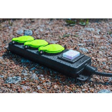 Przedłużacz 20 m z wyłącznikiem, 3 gniazda, IP44