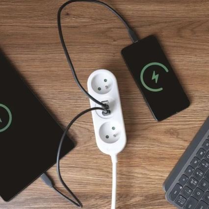 Przedłużacz 2Z + 2x USB-A + USB-C 1,4 m