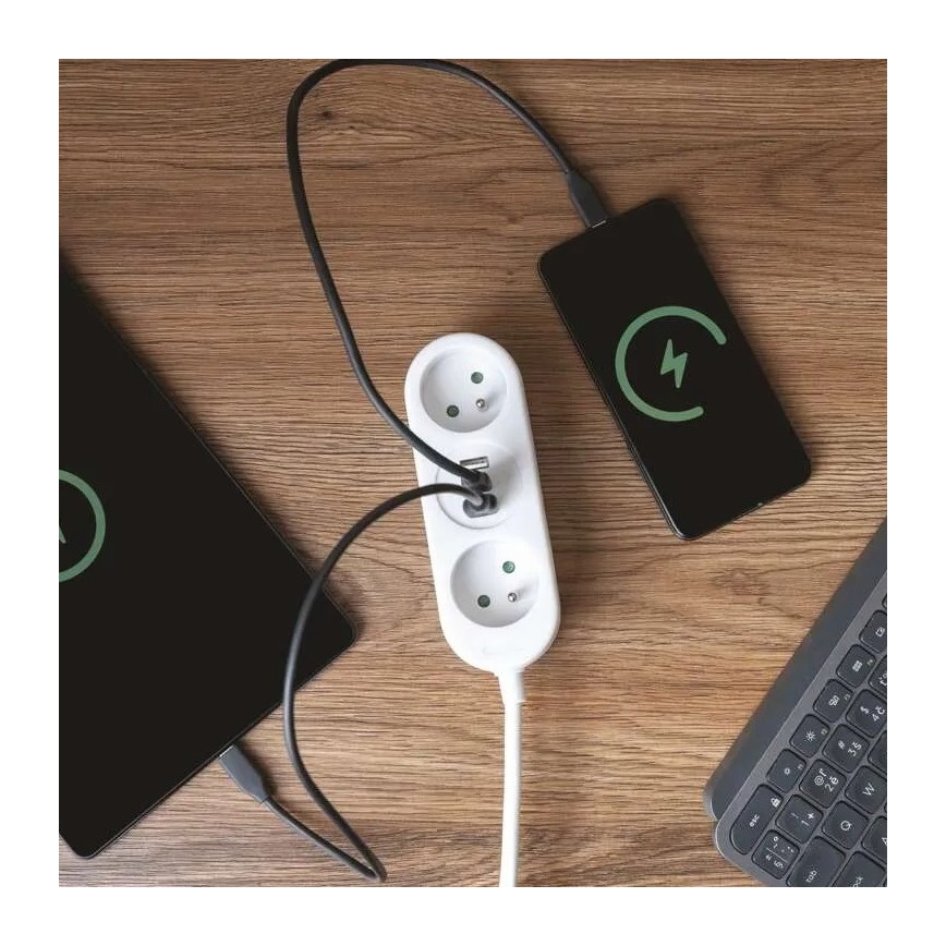 Przedłużacz 2Z + 2x USB-A + USB-C 1,4 m