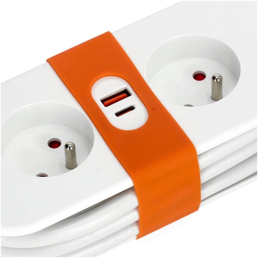 Przedłużacz 2Z + 2xUSB 1,4 m biały