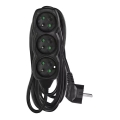 Przedłużacz 3-gniazdkowy 5 m czarny