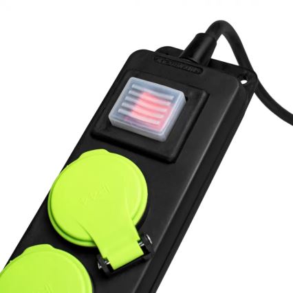 Przedłużacz 3-gniazdowy z wyłącznikiem, 5 m, IP44