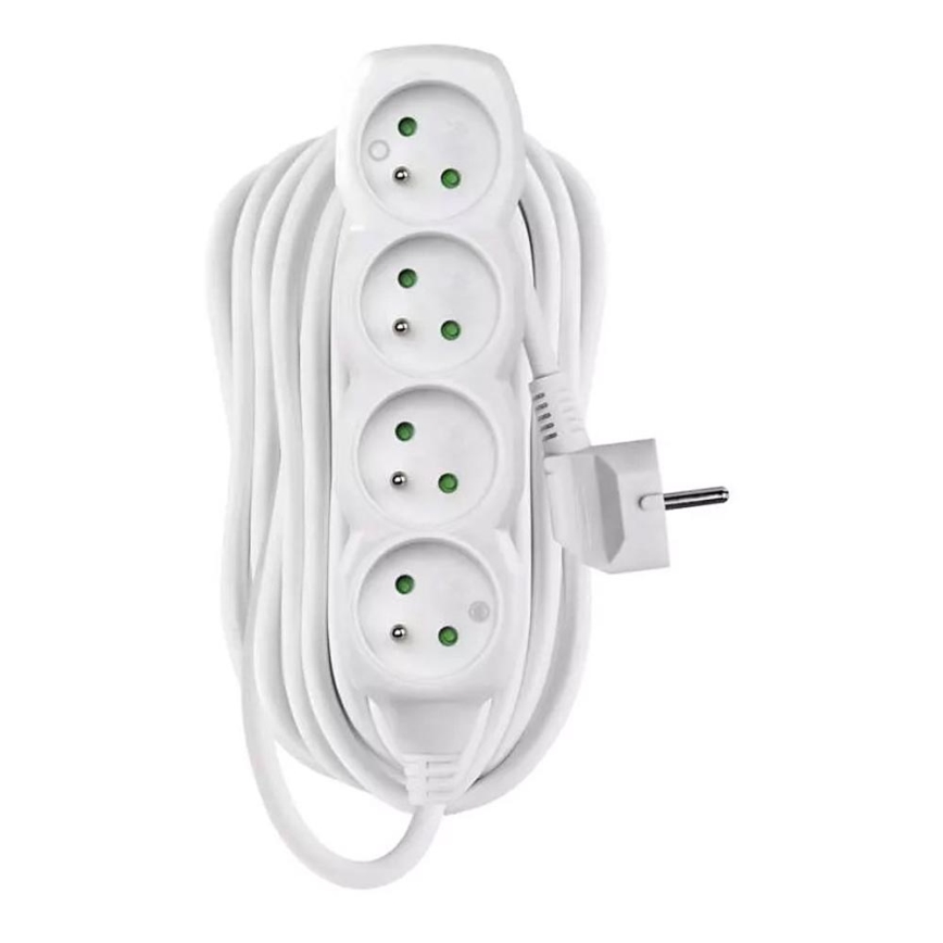 Przedłużacz 4 gniazda 10 m biały