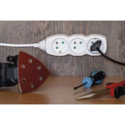 Przedłużacz 5Z 5m biały