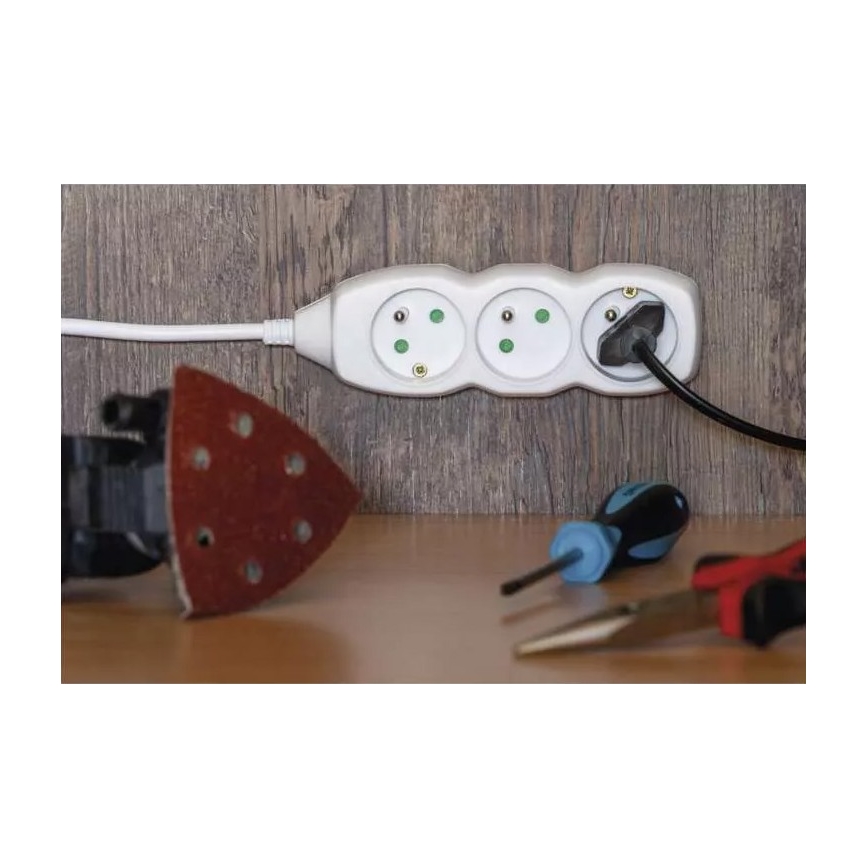 Przedłużacz 5Z 5m biały