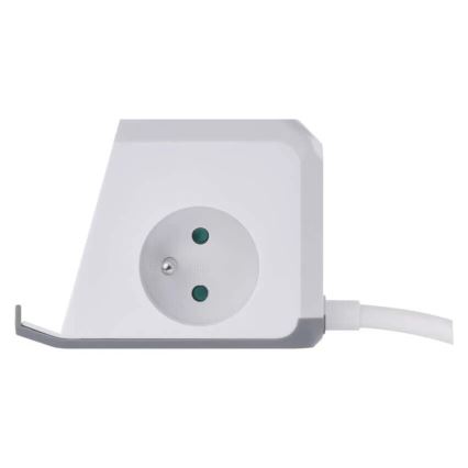 Przedłużacz kostka z ładowaniem bezprzewodowym QI 2Z +2xUSB-A+1xUSB-C 2m biały