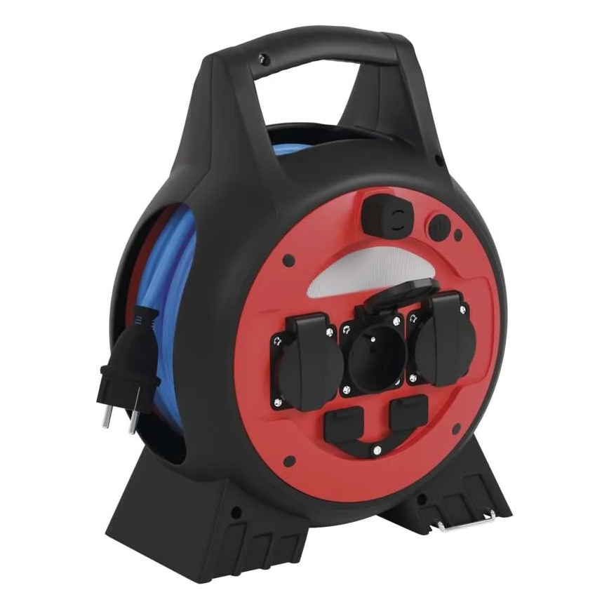 Przedłużacz na bębnie 3 gniazda 20 m czerwono-czarny IP44