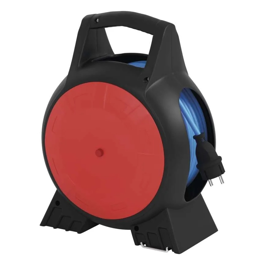 Przedłużacz na bębnie 3 gniazda 20 m czerwono-czarny IP44