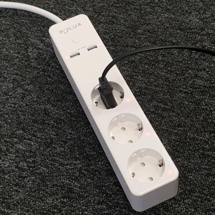 Przedłużacz SMART z wyłącznikiem 1,5 m + 2xUSB/Wi-Fi Tuya SCHUKO