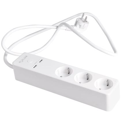Przedłużacz SMART z wyłącznikiem 1,5 m + 2xUSB/Wi-Fi Tuya SCHUKO