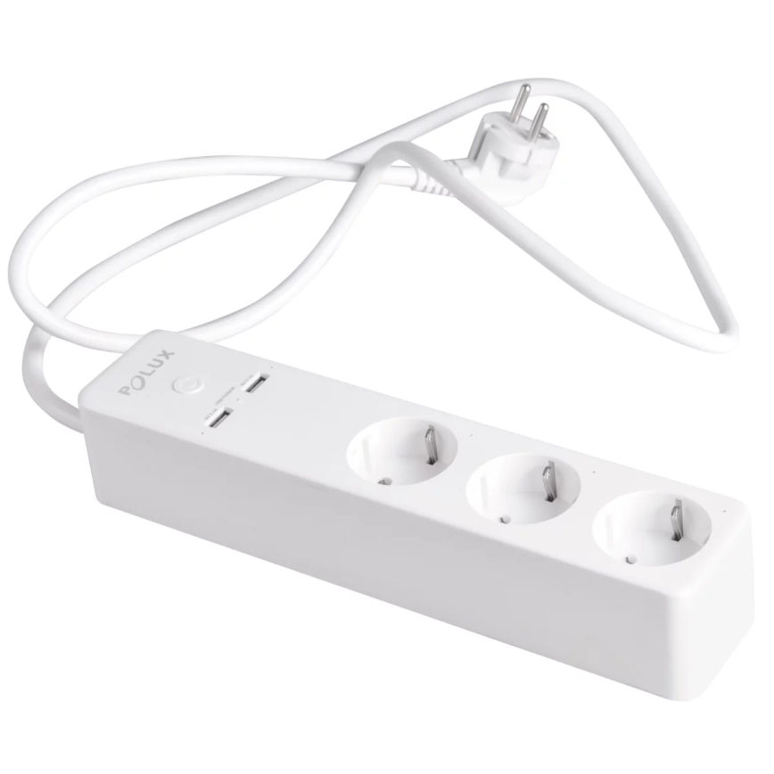 Przedłużacz SMART z wyłącznikiem 1,5 m + 2xUSB/Wi-Fi Tuya SCHUKO