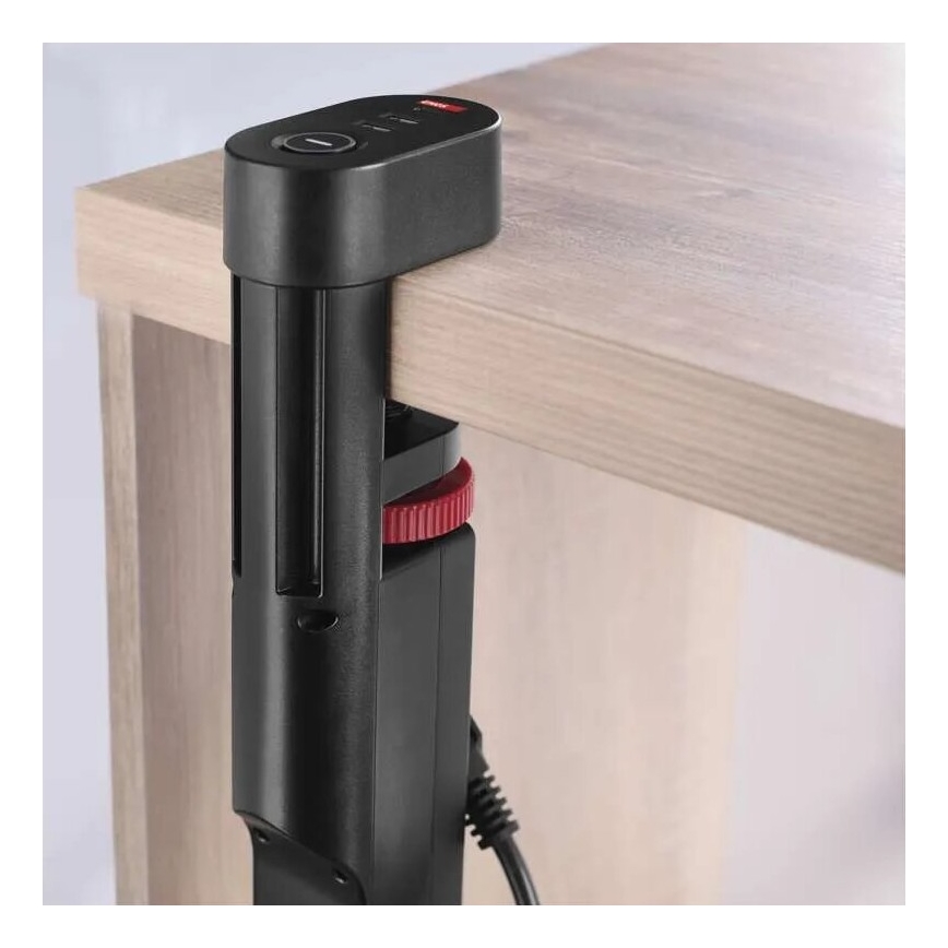 Przedłużacz z mocowaniem do stołu 3Z + 3xUSB 1,5m czarny