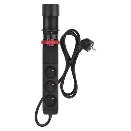 Przedłużacz z mocowaniem do stołu 3Z + 3xUSB 1,5m czarny