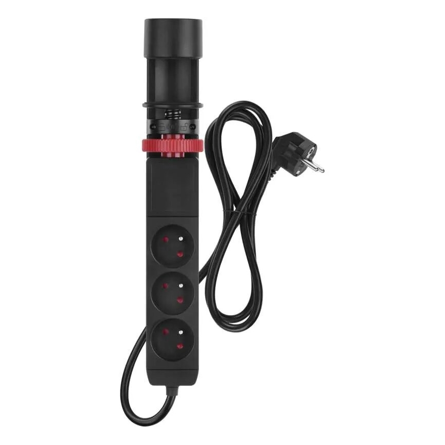 Przedłużacz z mocowaniem do stołu 3Z + 3xUSB 1,5m czarny