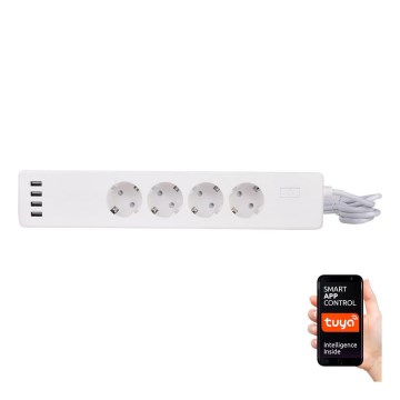 Przedłużacz z wyłącznikiem 1,8 m + 4xUSB/Wi-Fi Tuya SCHUKO