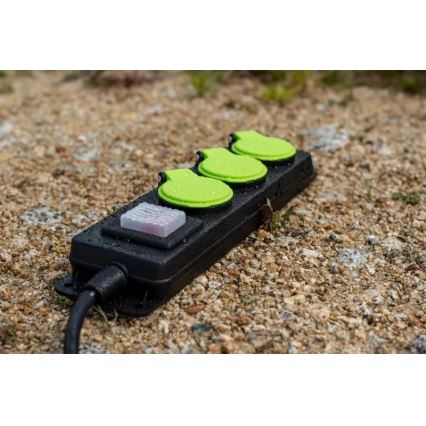 Przedłużacz z wyłącznikiem, 3 gniazda, 10 m, IP44