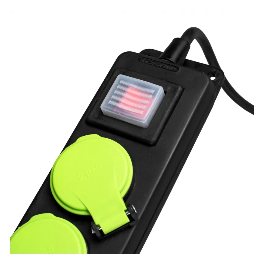 Przedłużacz z wyłącznikiem, 3 gniazda, 10 m, IP44