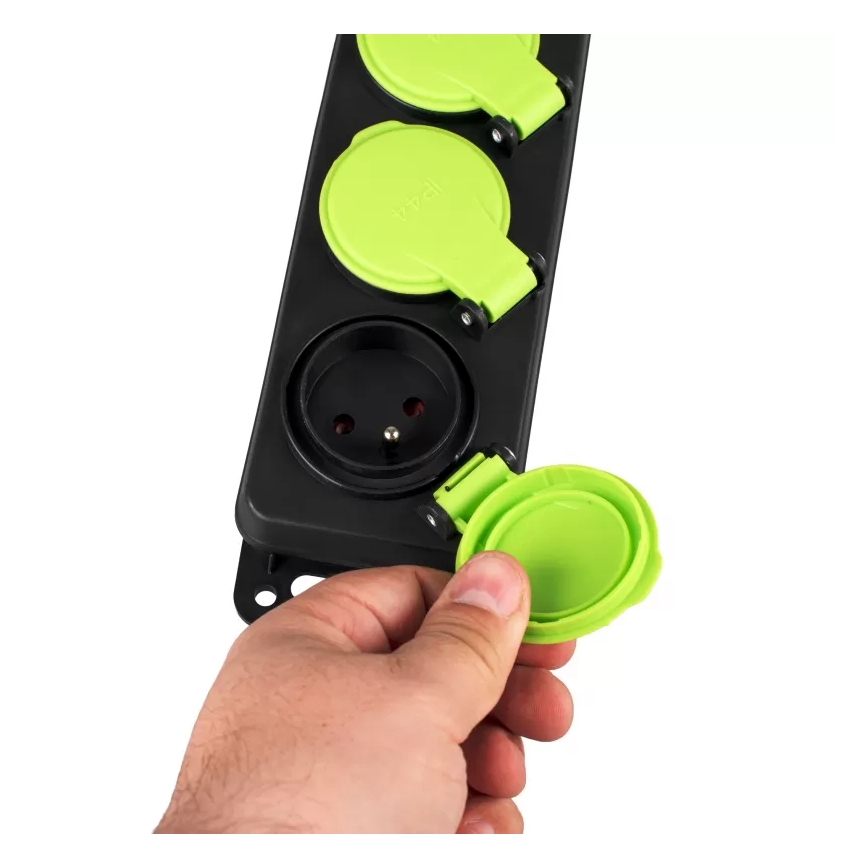 Przedłużacz z wyłącznikiem, 3 gniazda, 10 m, IP44