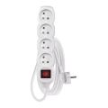 Przedłużacz z wyłącznikiem 4 gniazda 3 m biały