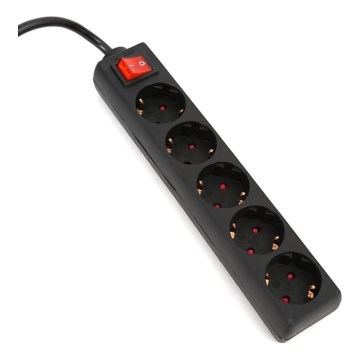 Przedłużacz z wyłącznikiem 5Z Typ F 1,5 m SCHUKO czarny