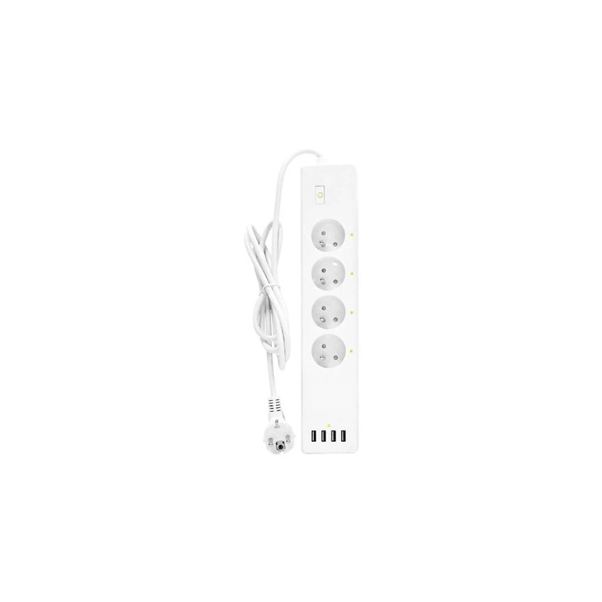 Przedłużacz z wyłącznikiem SMART 1,8 m 4Z + 4xUSB Wi-Fi Tuya