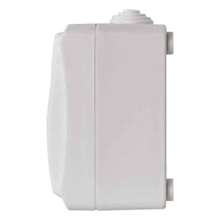 Przełącznik domowy AC nr 6 z gniazdkiem 250V/16A IP44 biały