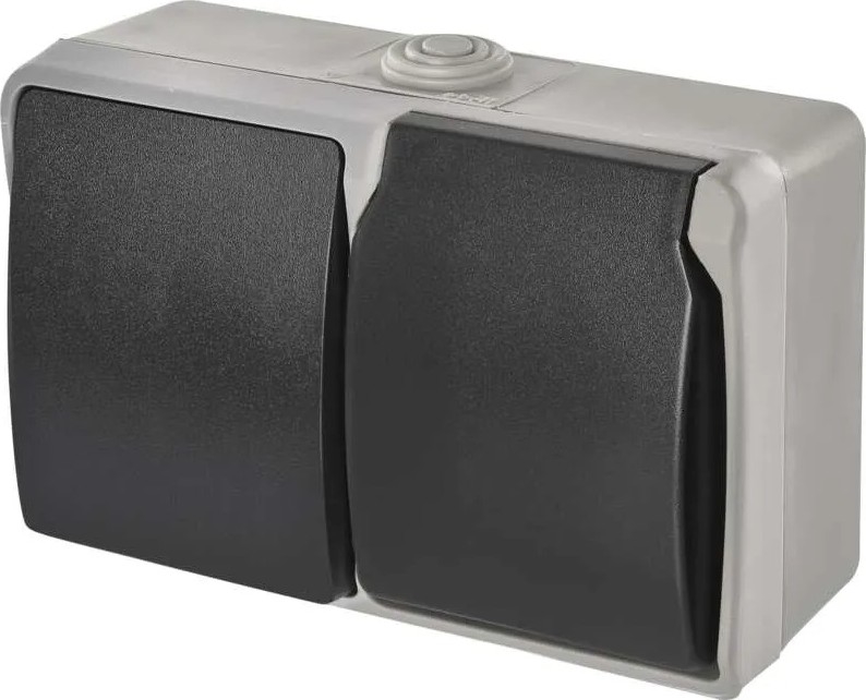 Przełącznik domowy AC nr 6 z gniazdkiem 250V/16A IP44 szary