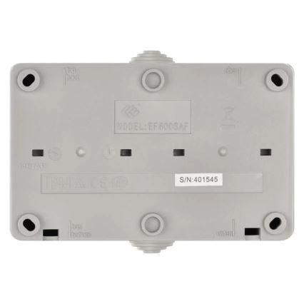 Przełącznik domowy AC nr 6 z gniazdkiem 250V/16A IP44 szary