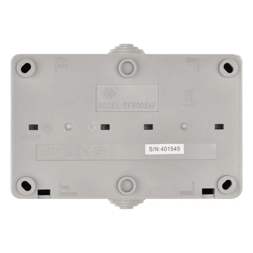 Przełącznik domowy AC nr 6 z gniazdkiem 250V/16A IP44 szary