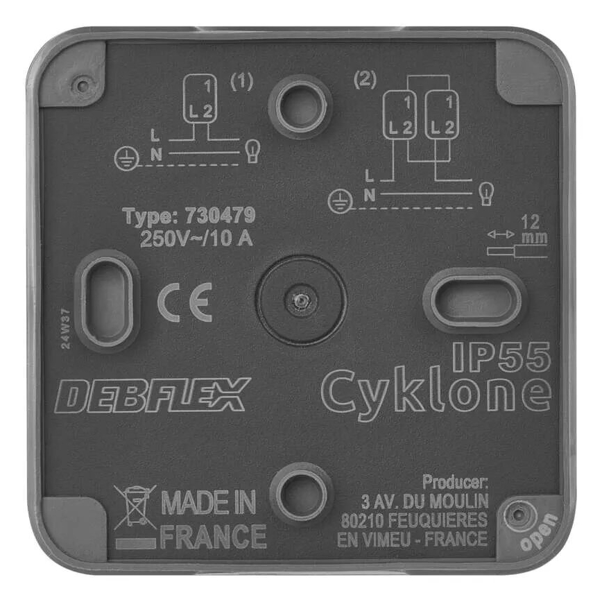 Przełącznik domowy prądu zmiennego 250V/10A IP55