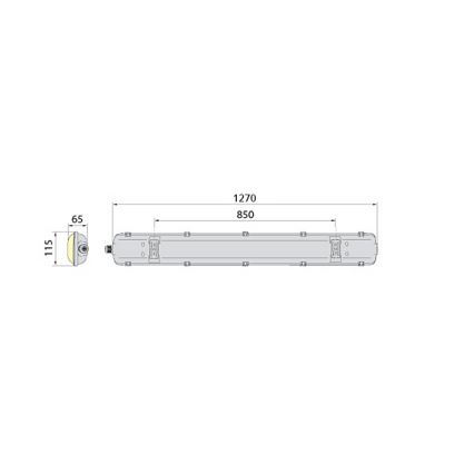 Przemysłowa lampa fluorescencyjna 2xG13/18W/230V IP65 1270 mm