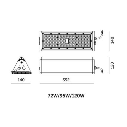 Ściemnialna przemysłowa oprawa techniczna LED NICO HIGHBAY LED/72/95/120W/230V 3000/4000/6000K IP65