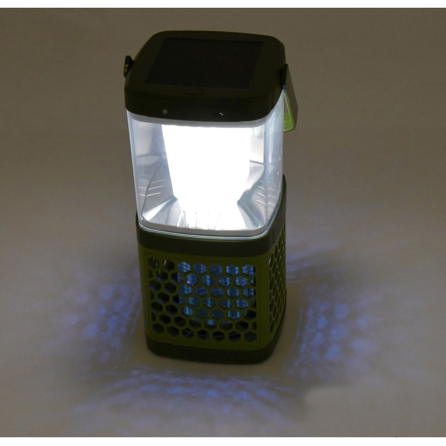 Przenośna ładowalna lampa LED z pułapką na owady LED/3W/1800 mAh zielony