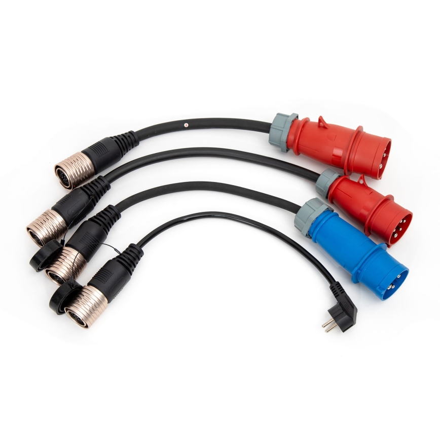 Przenośna ładowarka do samochodów elektrycznych z 4 adapterami Type 2 32A/480V 22kW 5m IP67
