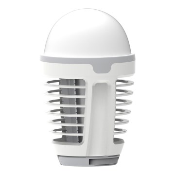 Przenośna lampka LED z łapaczem na owady LED/5W/1800 mAh IPX4 biała/szara