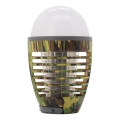 Przenośna lampka LED z łapaczem owadów, ładowalna LED/2W/3,7V 1800 mAh IPX4 kamuflaż