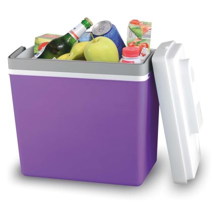 Przenośna lodówka samochodowa 23 l 55W/12V/230V fioletowo/biała