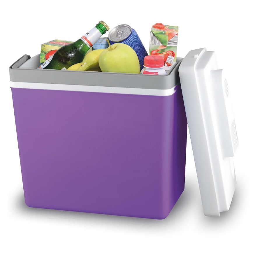 Przenośna lodówka samochodowa 23 l 55W/12V/230V fioletowo/biała